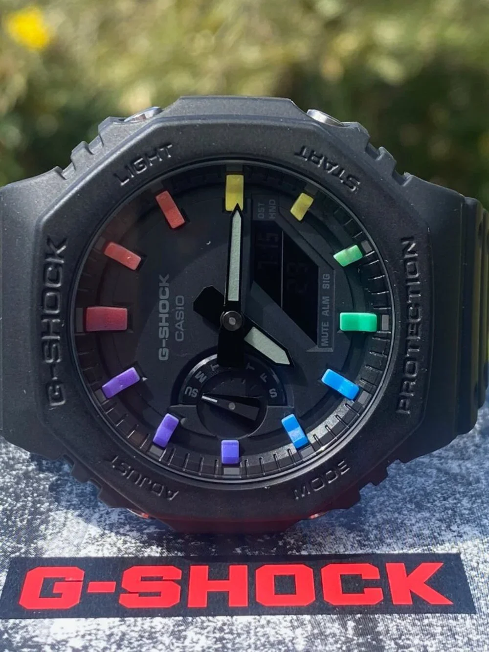 New Casio G-Shock GA2100 Rainbow Black Carbon Digital Watch Limited Edition MOD